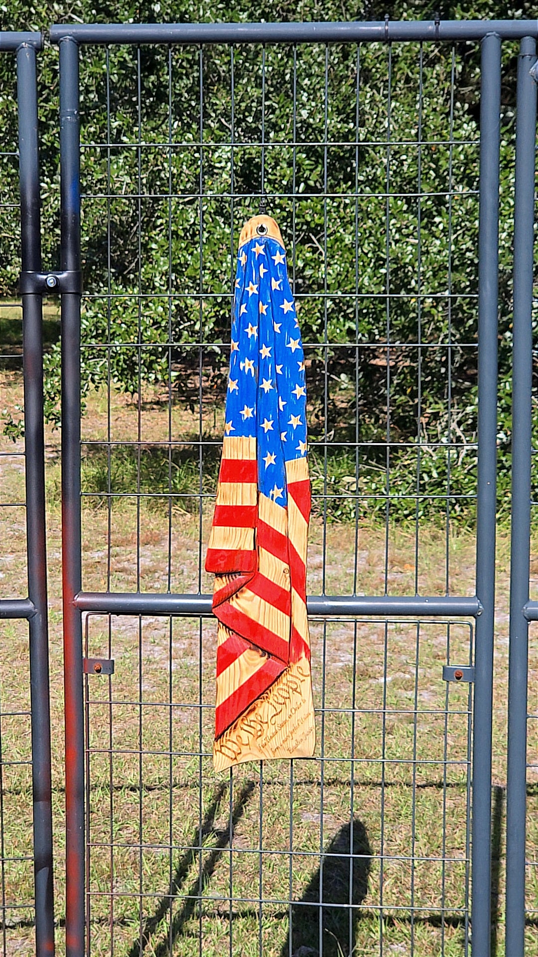 DRAPED GLORY with Preamble - Hand-carved Draped Wood Flag