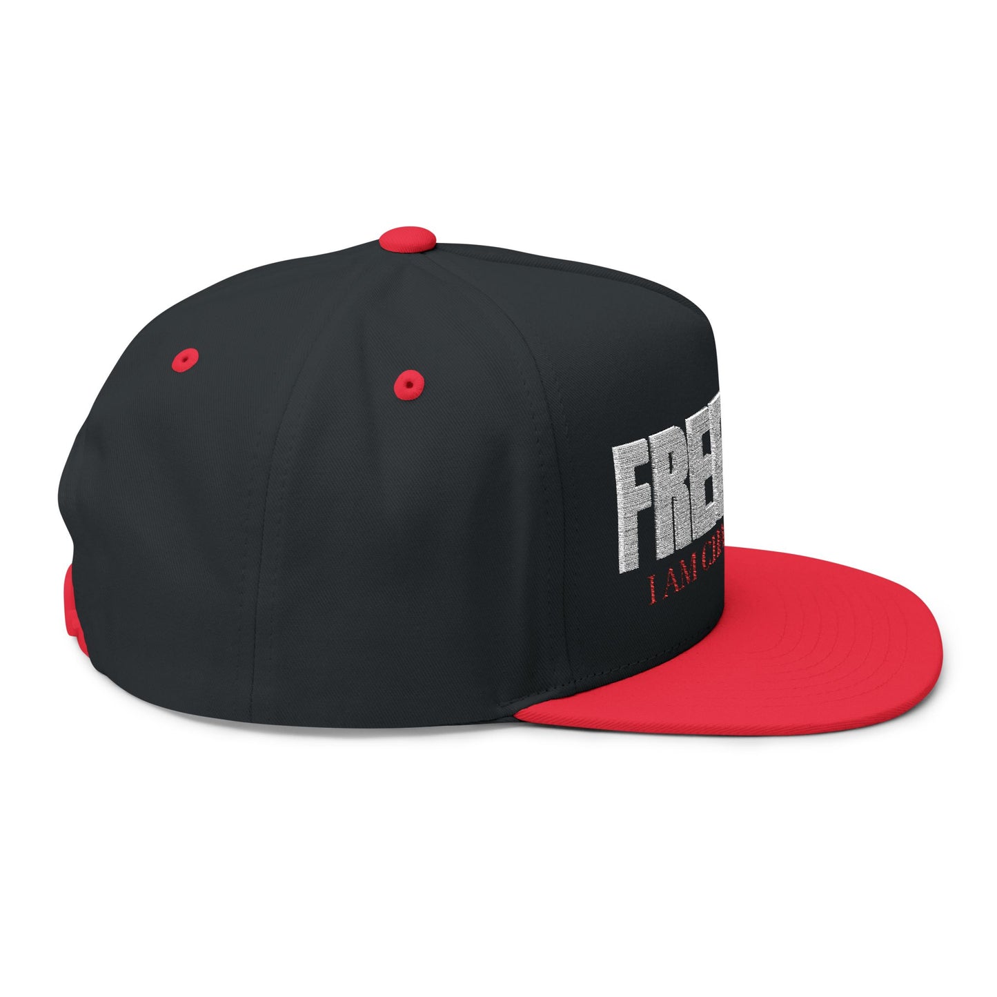 Freedom , I am Charlie Kirk Flat Bill Hat White Embroidery