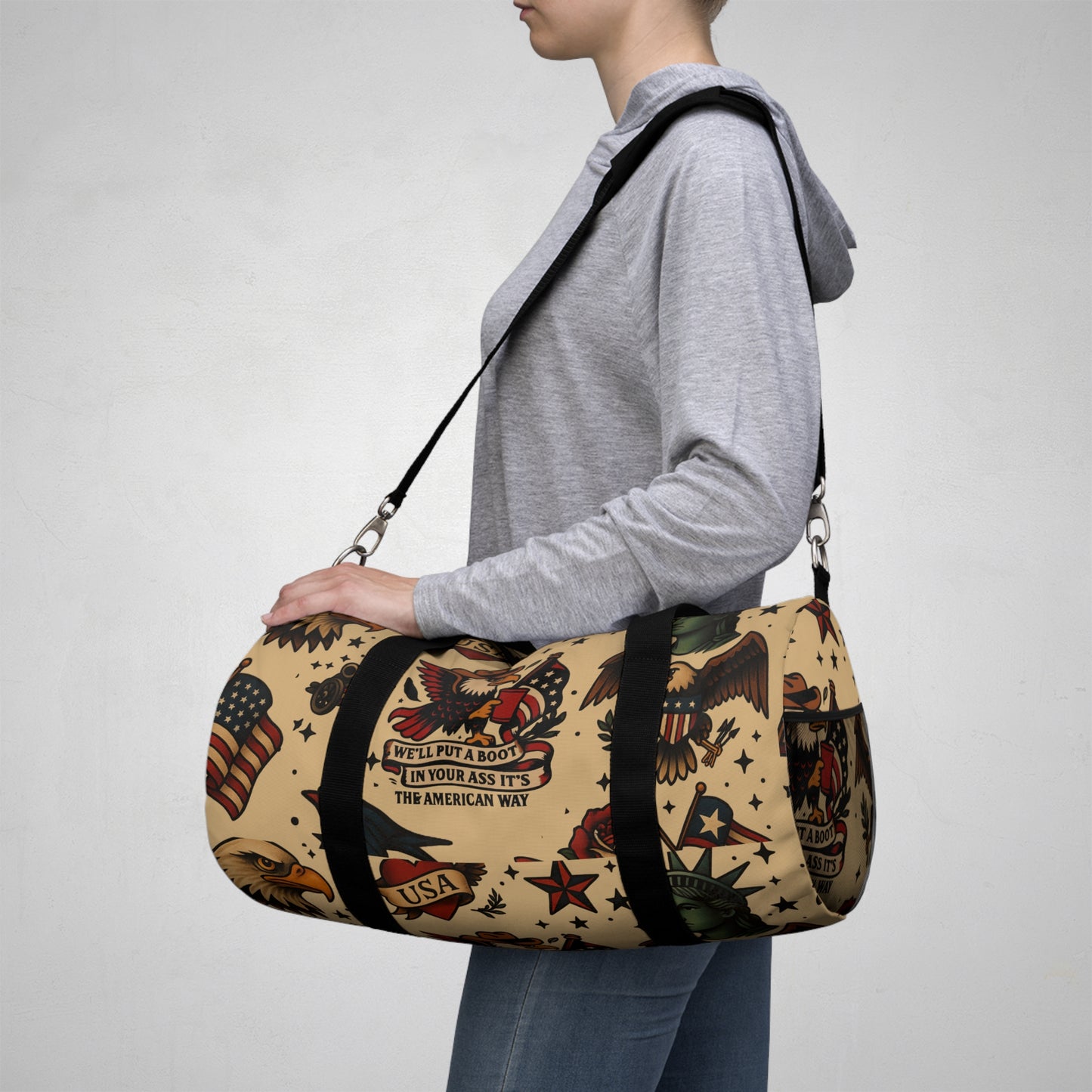 USA Traditional Tattoo Duffel Bag - Perfect for Travel & Gym