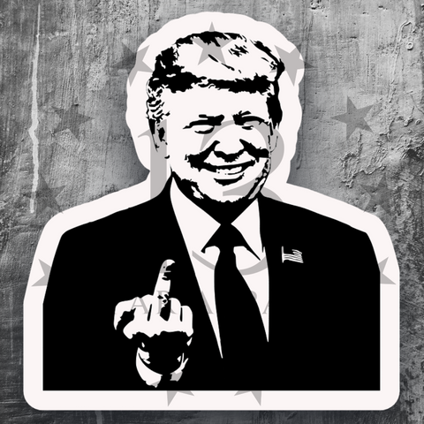TRUMP MIDDLE FINGER DECAL