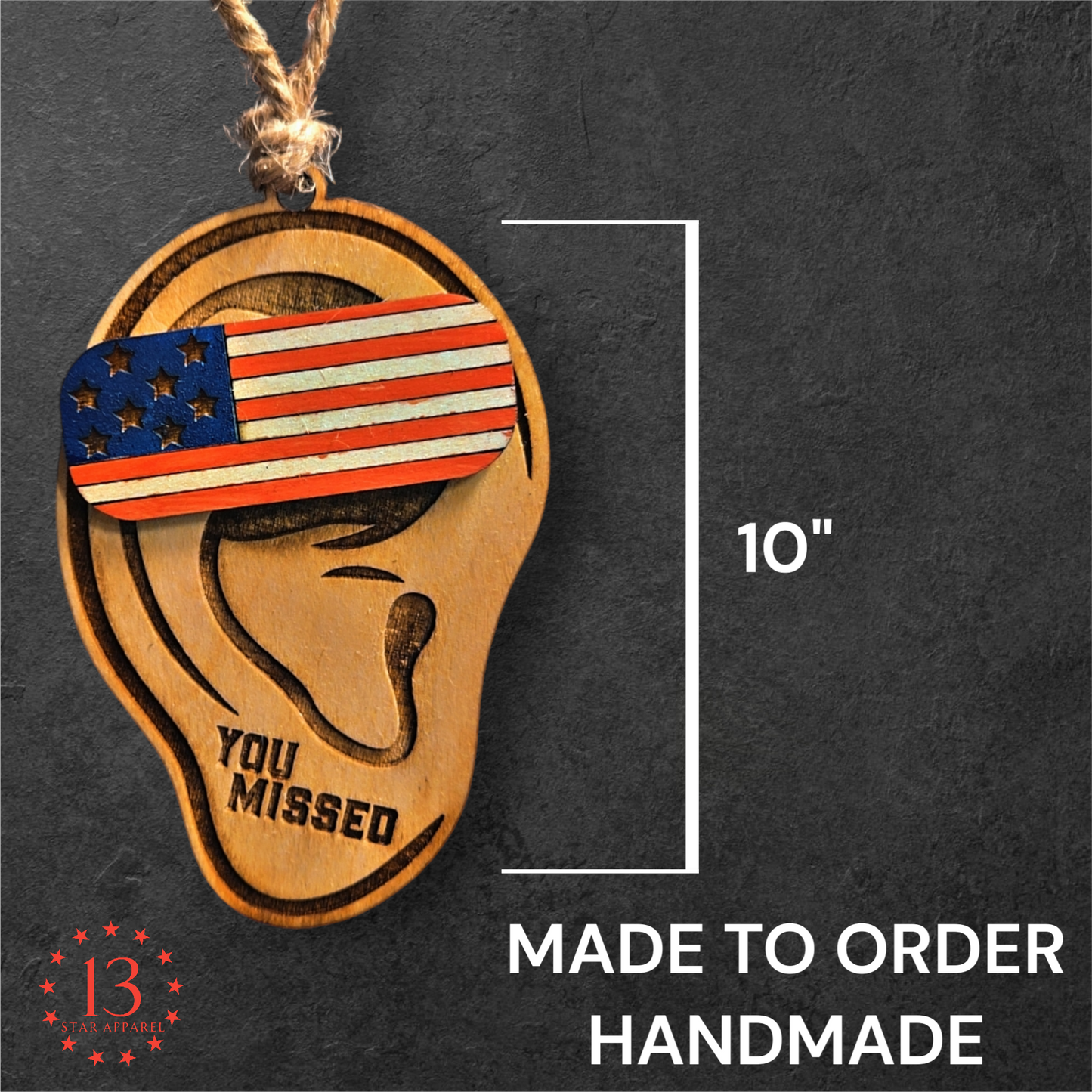 YOU MISSED TRUMP EAR Christmas ORNAMENT