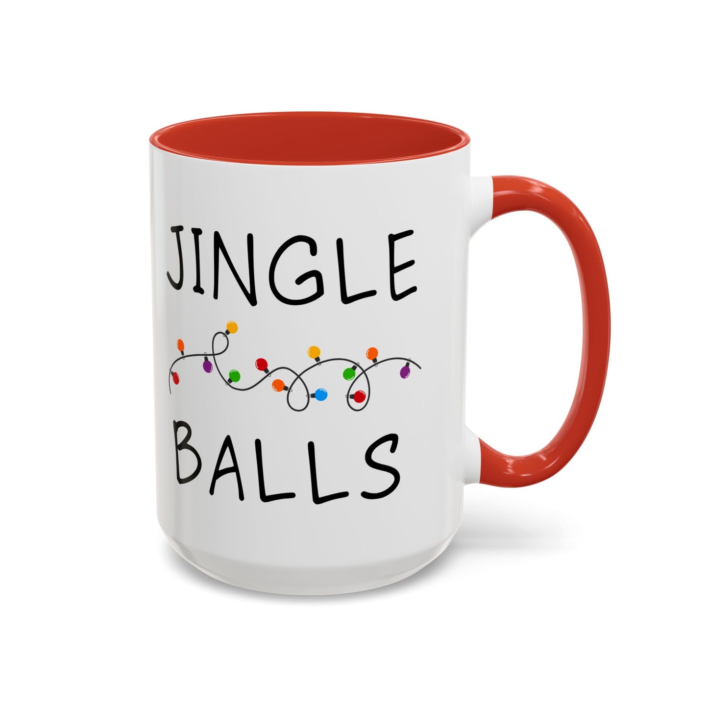 Jingle Balls Holiday Coffee Mug — Funny Christmas Mug with String Lights (11oz & 15oz)