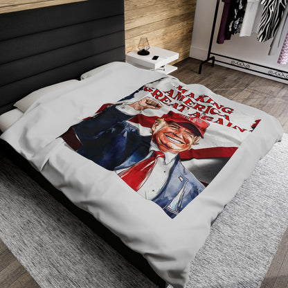 MAKING AMERICA GREAT AGAIN  TRUMP THROW BLANKET