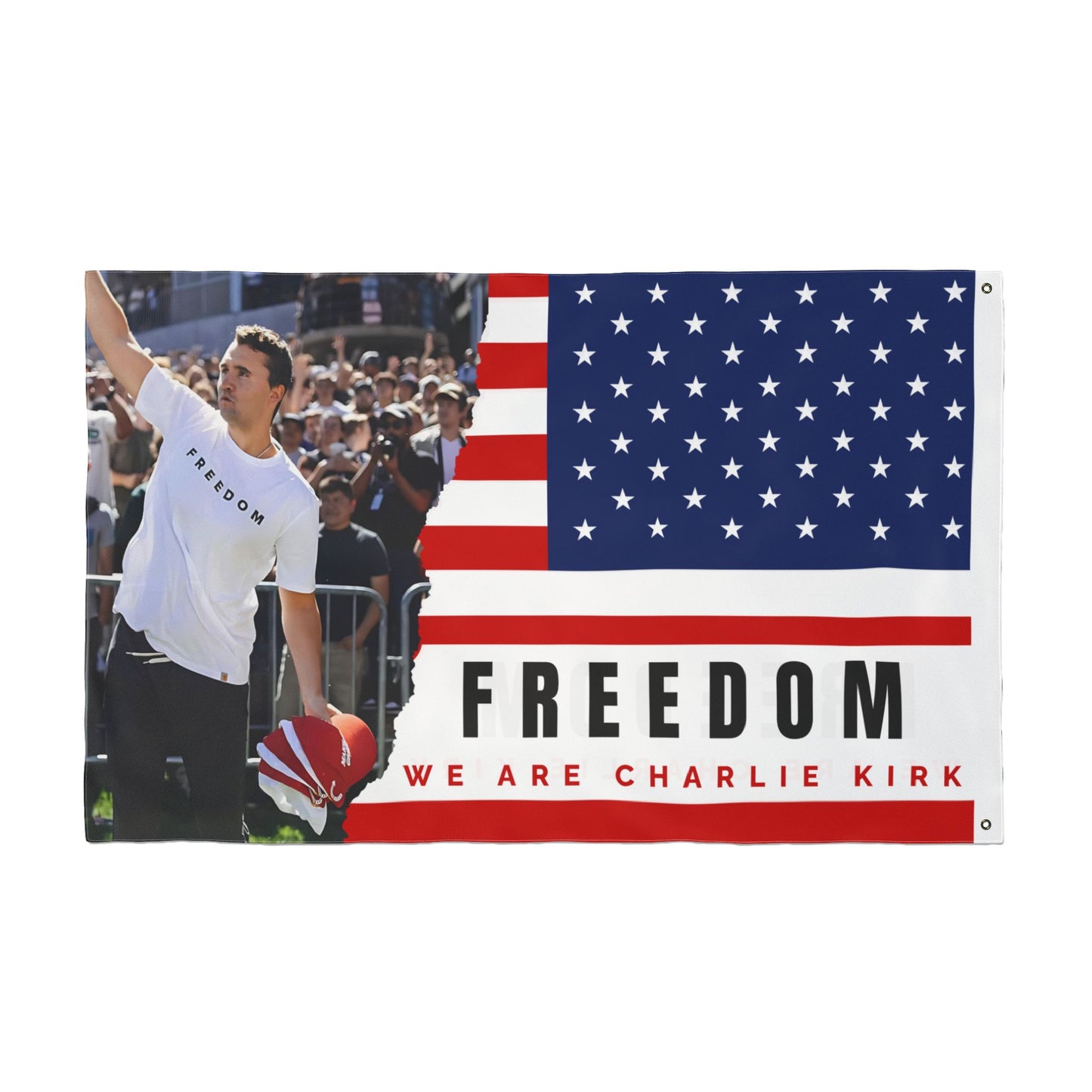 Charlie Kirk Double Sided Flag - Freedom Theme, Patriotic Decor, Outdoor Flag, Event Flag, Home & Garden Flag, Independence Day Decoration