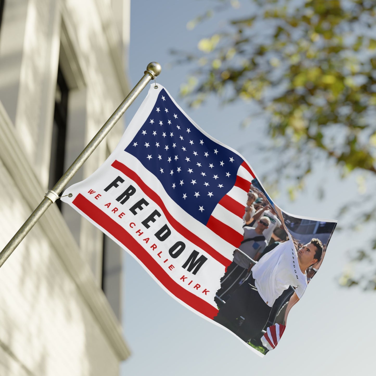 Charlie Kirk Double Sided Flag - Freedom Theme, Patriotic Decor, Outdoor Flag, Event Flag, Home & Garden Flag, Independence Day Decoration