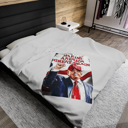 MAKING AMERICA GREAT AGAIN  TRUMP THROW BLANKET