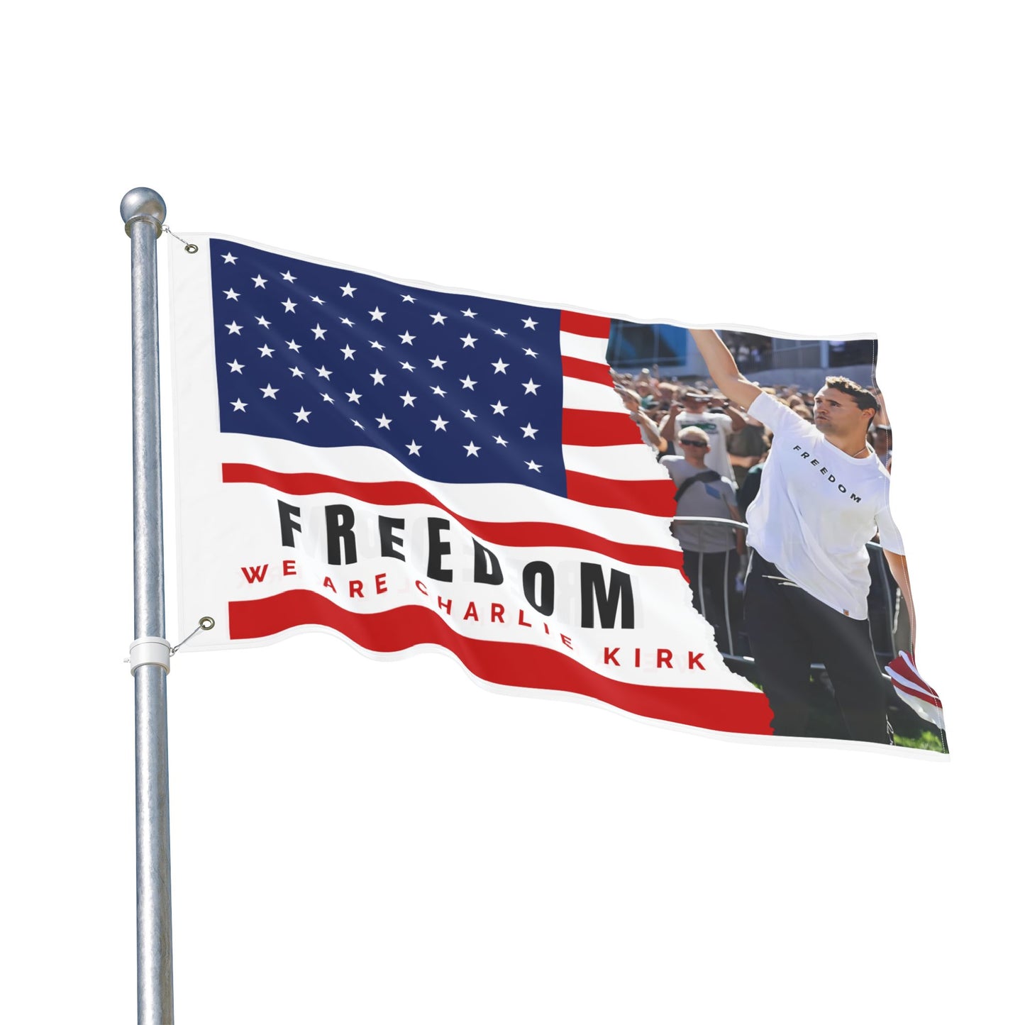 Charlie Kirk Double Sided Flag - Freedom Theme, Patriotic Decor, Outdoor Flag, Event Flag, Home & Garden Flag, Independence Day Decoration