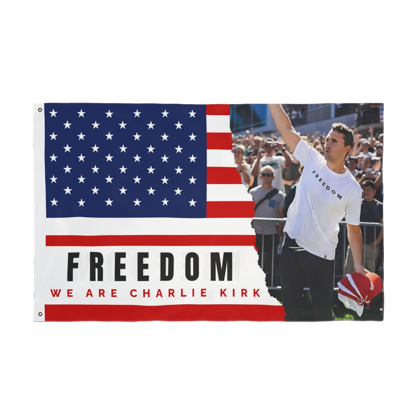 Charlie Kirk Double Sided Flag - Freedom Theme, Patriotic Decor, Outdoor Flag, Event Flag, Home & Garden Flag, Independence Day Decoration