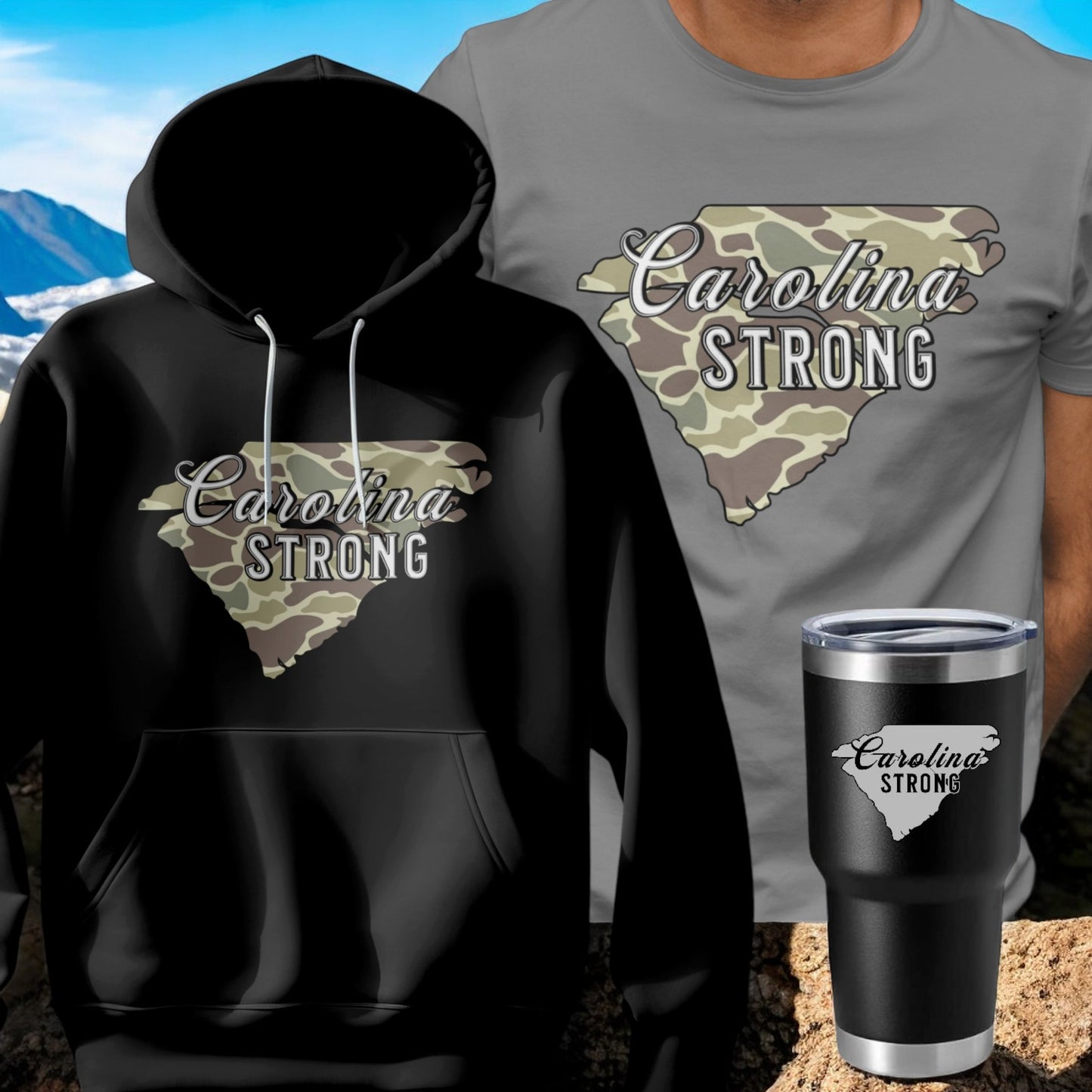 CAROLINA STRONG DUCK CAMO HOODIE TSHIRT