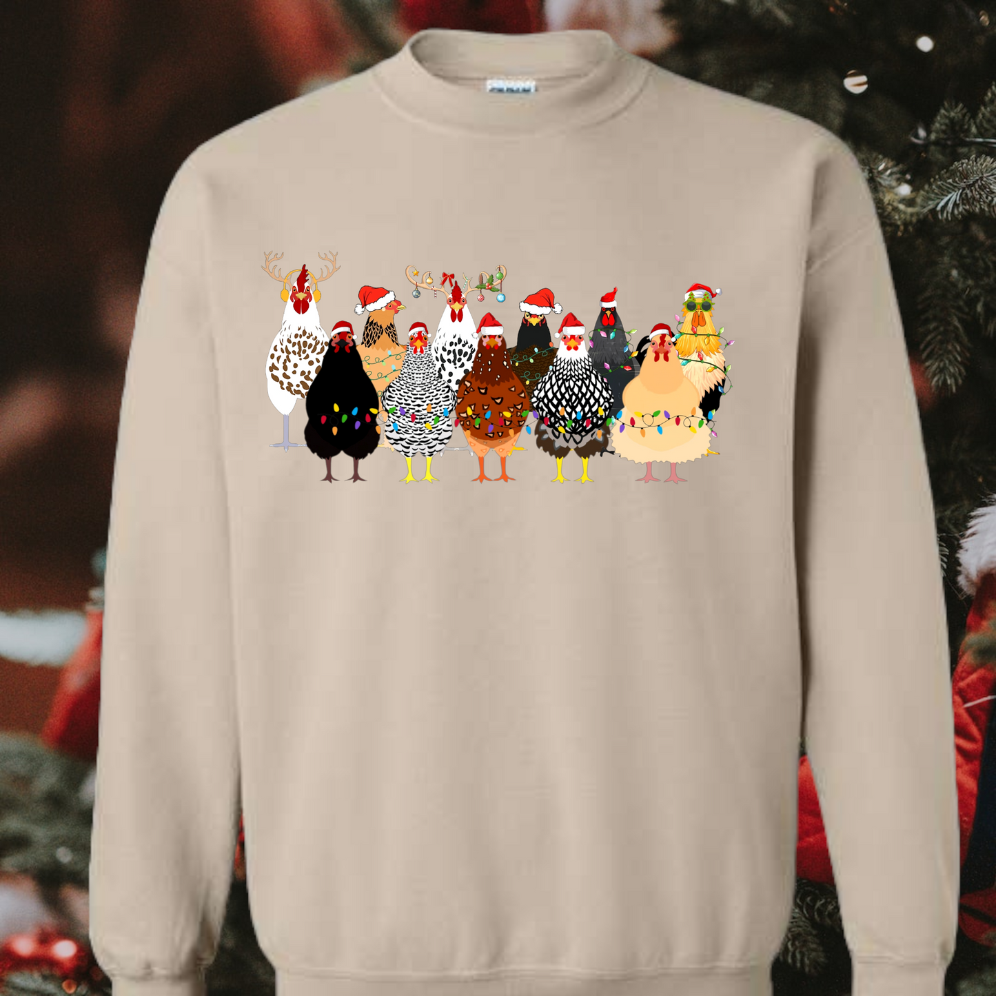 CHRISTMAS CHICKENS SWEATSHIRT