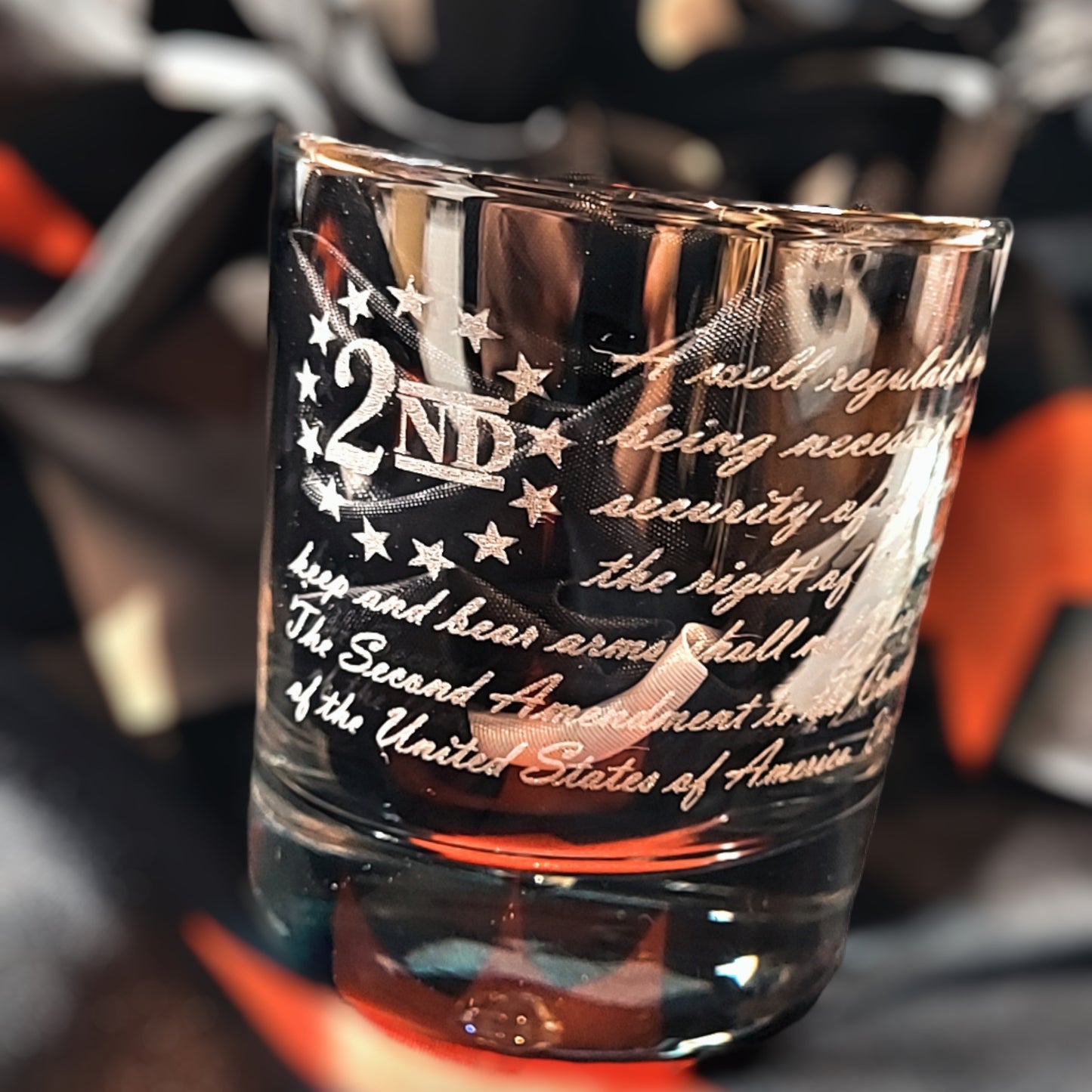 2ND AMENDMENT ENGRAVED WHISKEY GLASS