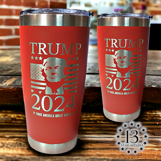 TRUMP 2024 ENGRAVED TUMBLER 20 OZ