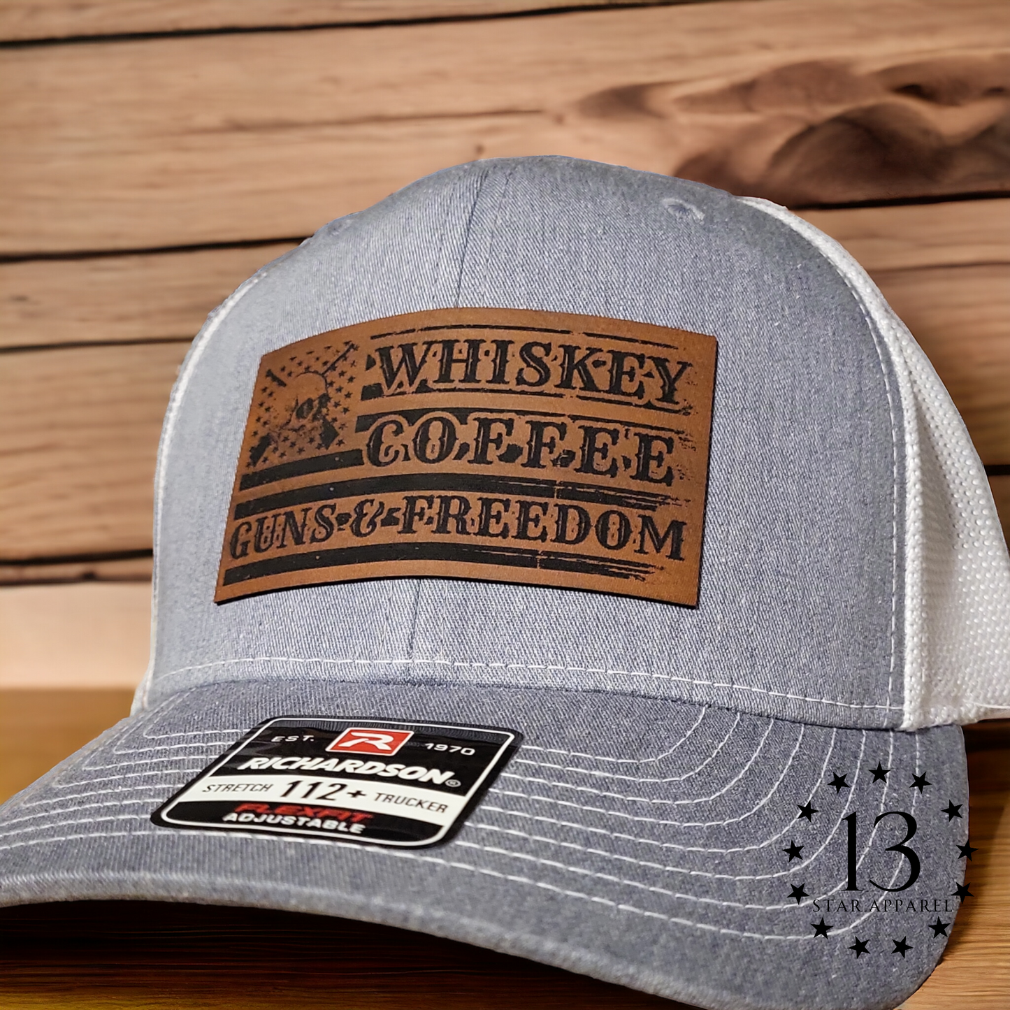 WHISKEY COFFEE GUNS & FREEDOM SNAPBACK HAT