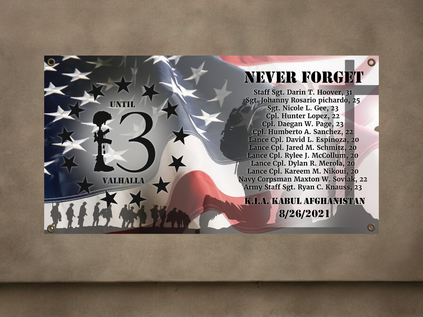 13 FALLEN SOLDIERS BANNER