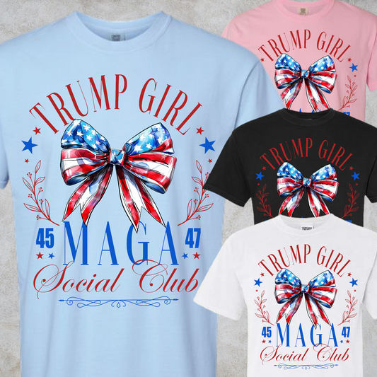 TRUMP GIRL SOCIAL CLUB BOW TSHIRT