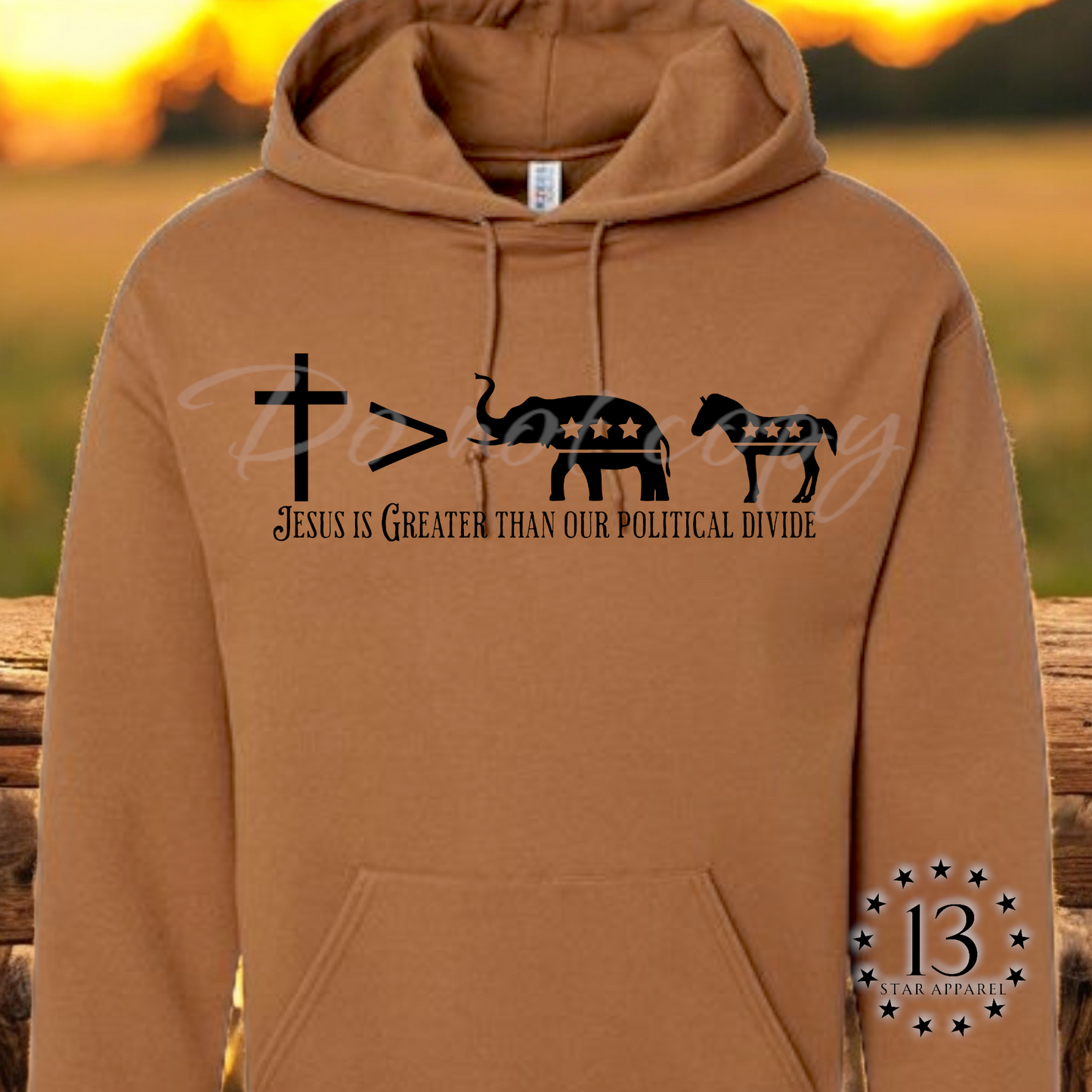 JESUS IS GREATER THAN THE DIVIDE HOODIE