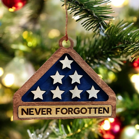 FOLDED FLAG ORNAMENT- PERSONALIZATION AVAILABLE