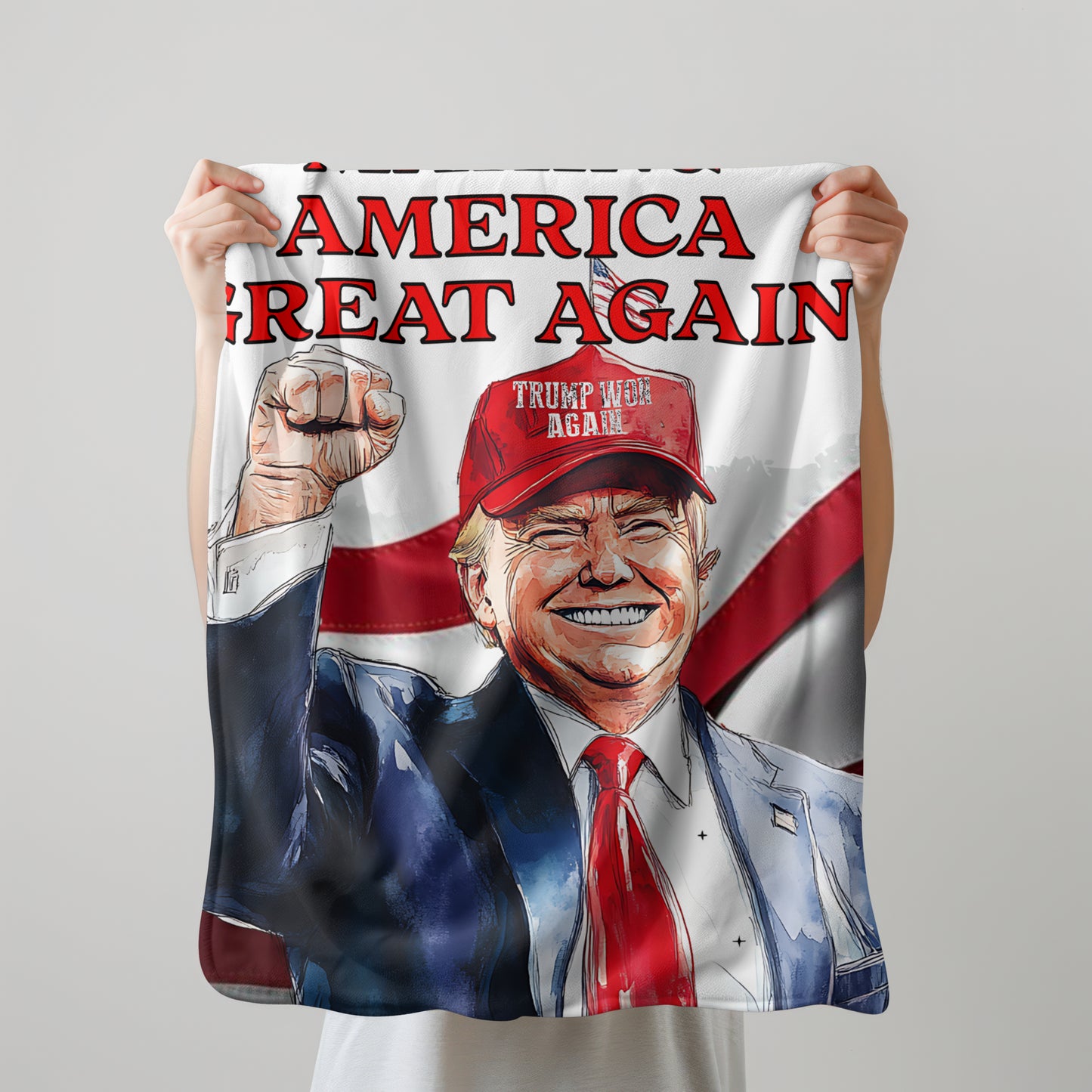 MAKING AMERICA GREAT AGAIN  TRUMP THROW BLANKET