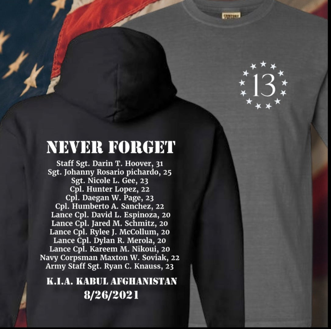 13 FALLEN SOLDIERS MEMORIAL TSHIRT HOODIE