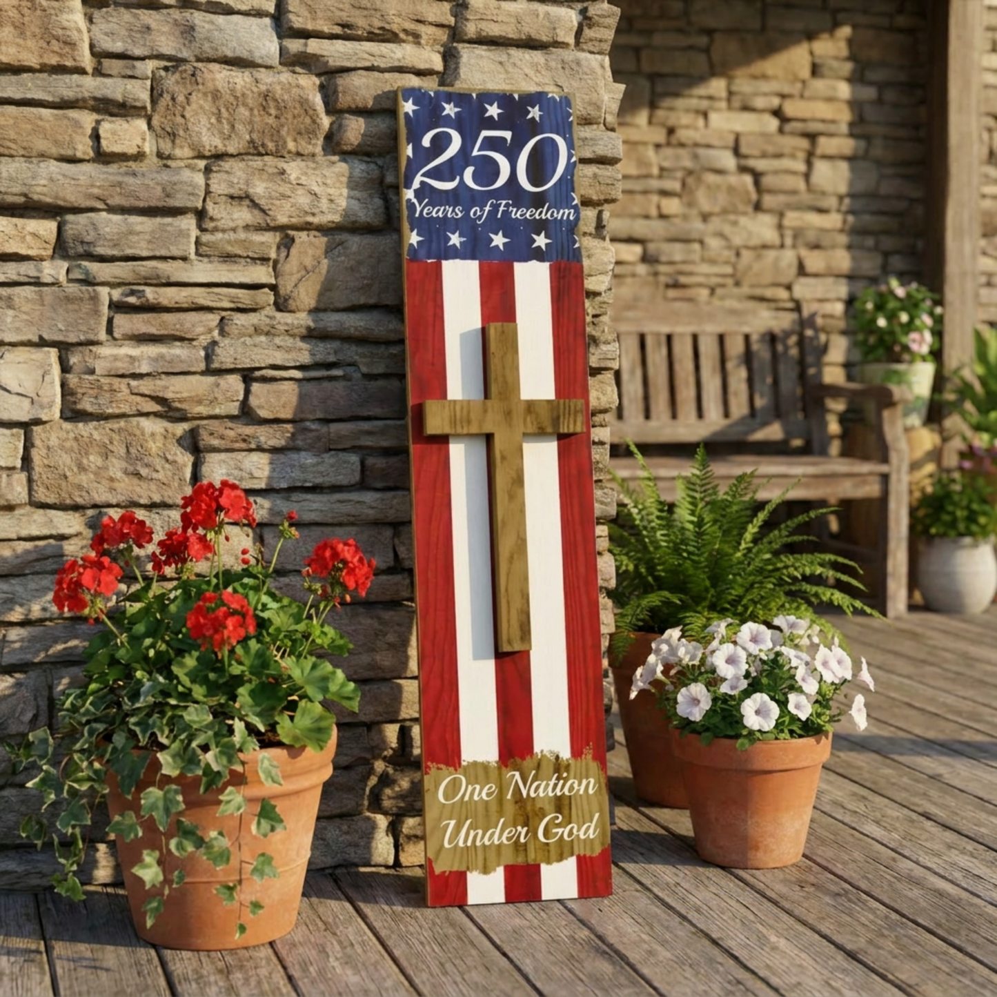 250 Years of Freedom Porch Leaner Decor