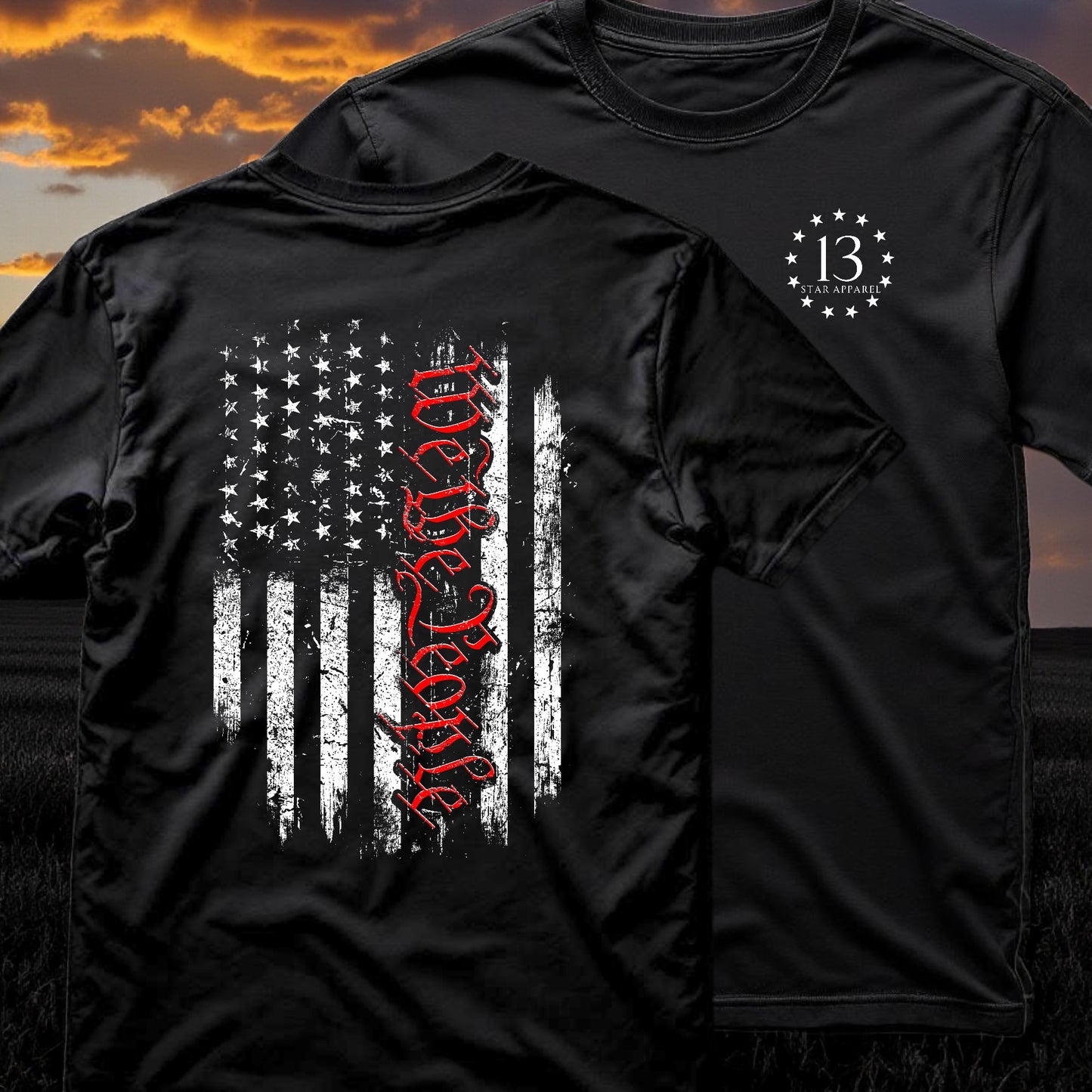 WE THE PEOPLE RED FLAG TSHIRT/HOODIE