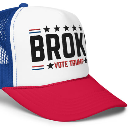 BROKE  EMBRIODERD FOAM TRUCKER HAT