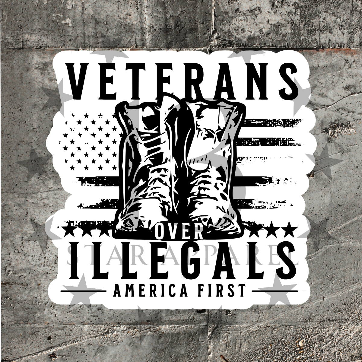 VETERANS OVER ILLEGALS DECAL