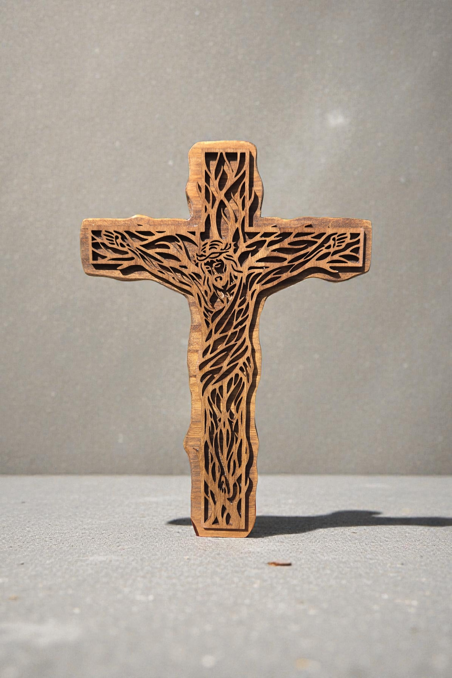 Handcrafted Layered Wooden Jesus Cross