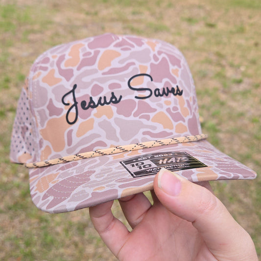 JESUS SAVES PERFORATED PERFORMANCE HAT