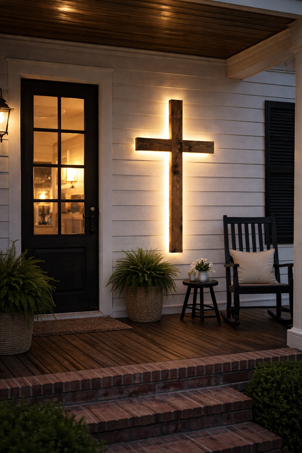4 Ft Backlit Wooden Cross