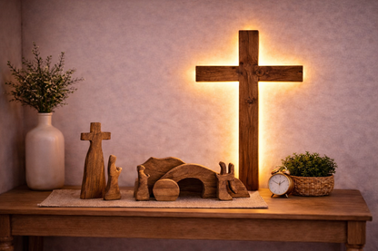 2 Ft Backlit Wooden Cross