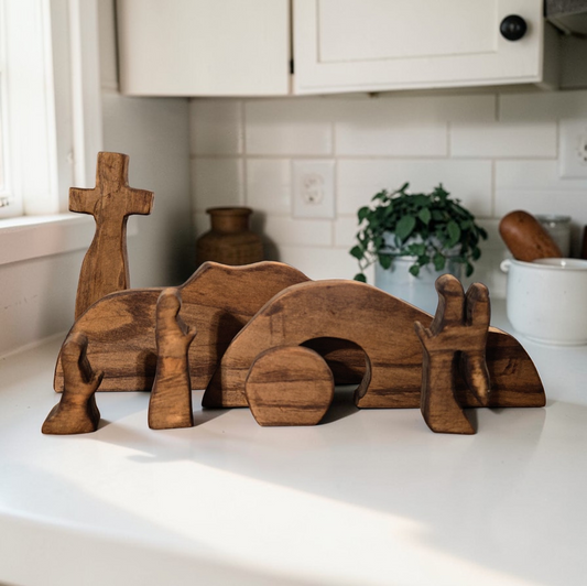 Wooden Jesus Resurrection Scene