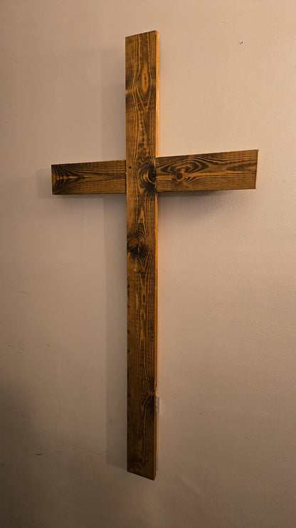 4 Ft Backlit Wooden Cross