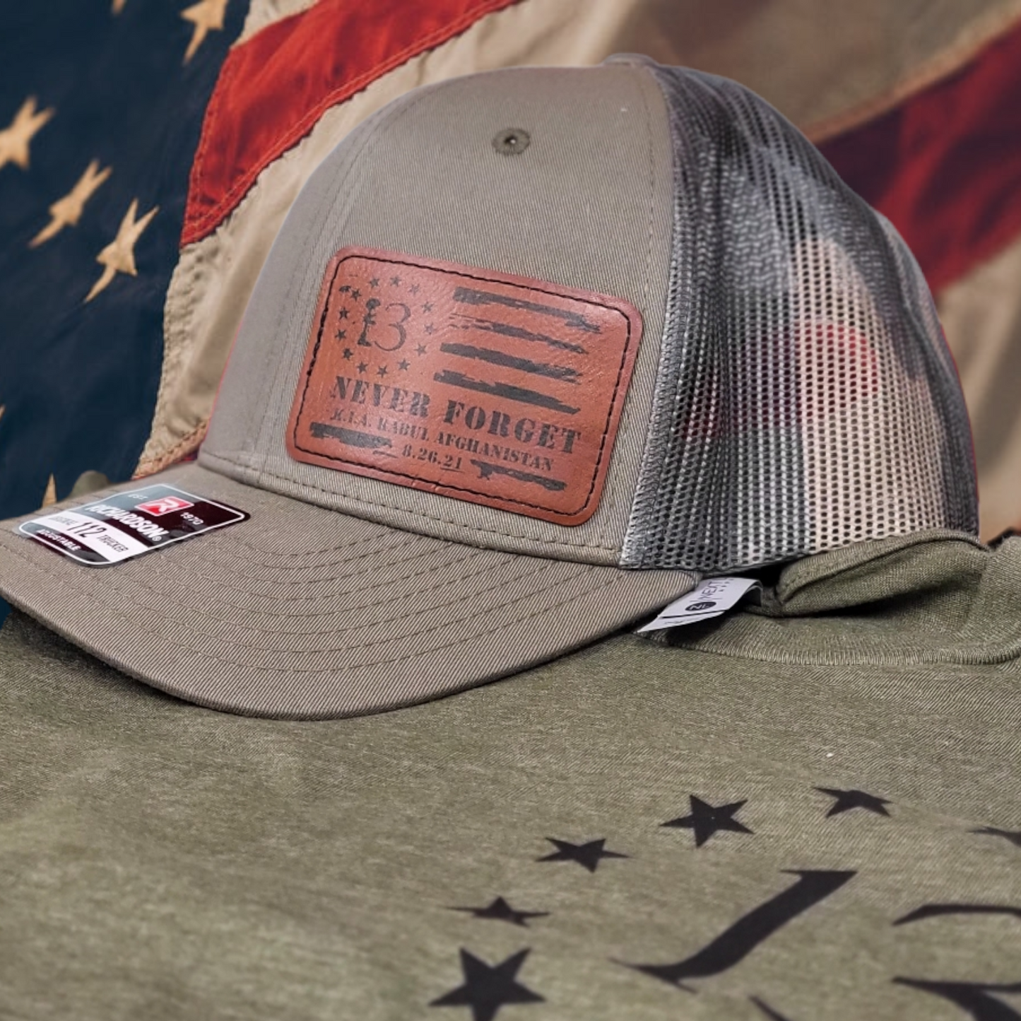 13  FALLEN SOLDIERS LEATHER LOGO HAT