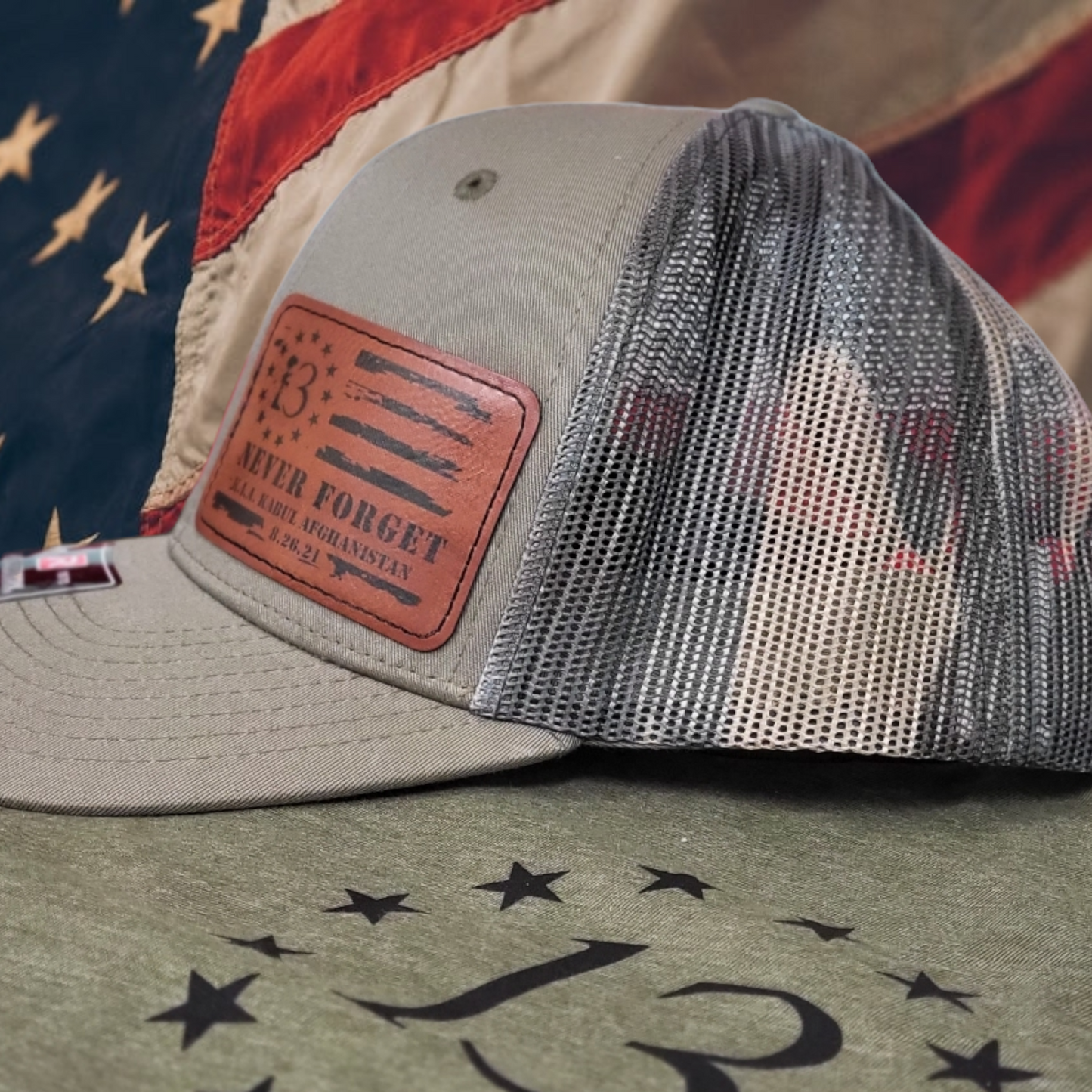 13  FALLEN SOLDIERS LEATHER LOGO HAT