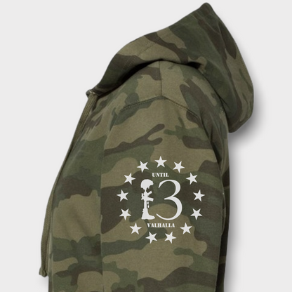 CAMO BIDEN BLOODY HANDS 13 SOLDIERS HOODIE