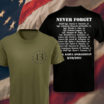 NEVER FORGET THE 13 T Shirt / 13 Fallen Soldiers / Kabul Memorial